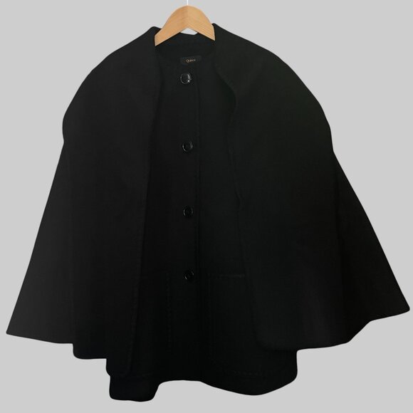NEW Quince Double Faced Merino Wool Scarf Coat S Black - Picture 8 of 16